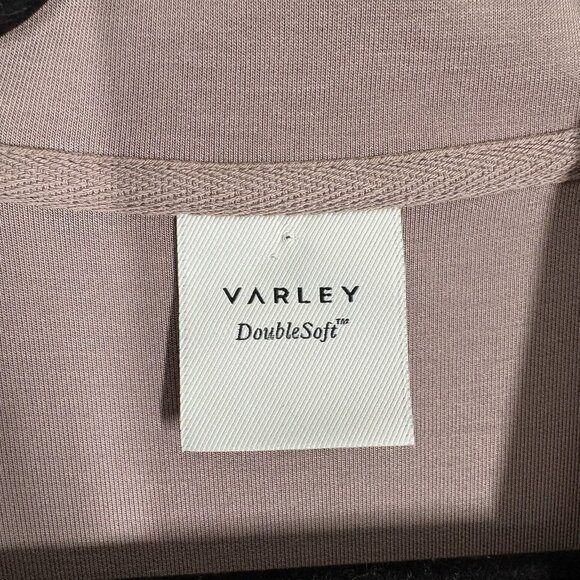 Varley Women M Taupe Snap Front Longline Tie Waist DoubleSoft Anset Jacket - Picture 9 of 14